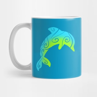 Blue And Green Dolphin Mug